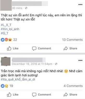 Facebook cá nhân của bạn gái Xuân Trường mới đăng dòng trạng thái xin lỗi anh chàng vì những sự việc rắc rối mà chính cô gây ra.