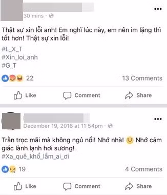 Facebook cá nhân của bạn gái Xuân Trường mới đăng dòng trạng thái xin lỗi anh chàng vì những sự việc rắc rối mà chính cô gây ra.
