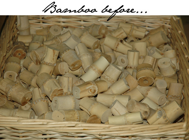 Tre chọn để sản xuất túi phải không có tì vết, các đốt tre phải đồng đều và chỉ lựa những cây trong độ tuổi 2- 3 năm để đảm bảo độ bề dai tốt nhất.