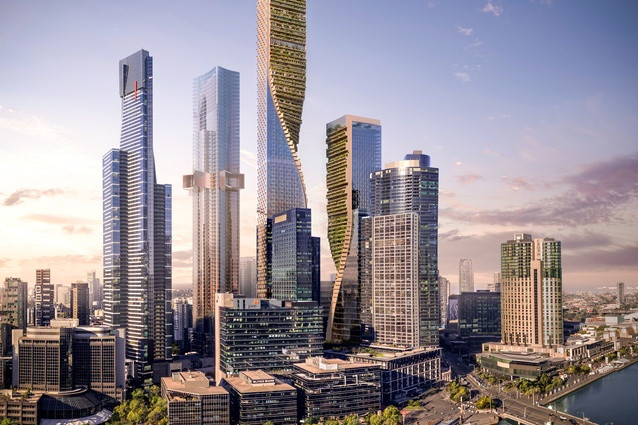 Dự án tòa nhà chọc trời Green Spine ở Melbourne, Australia vừa giành giải thiết kế quốc tế.