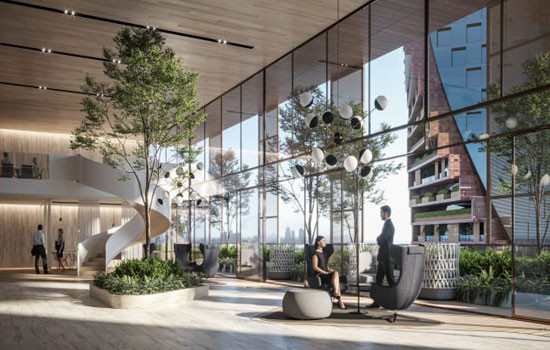 Tòa tháp Green Spine bao gồm khu chung cư, trung tâm thương mại cung cấp các tiện ích công cộng và ngoài trời, gồm khu vườn trên tầng mái.