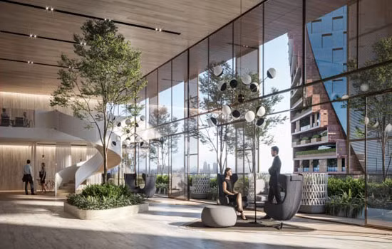 Tòa tháp Green Spine bao gồm khu chung cư, trung tâm thương mại cung cấp các tiện ích công cộng và ngoài trời, gồm khu vườn trên tầng mái.