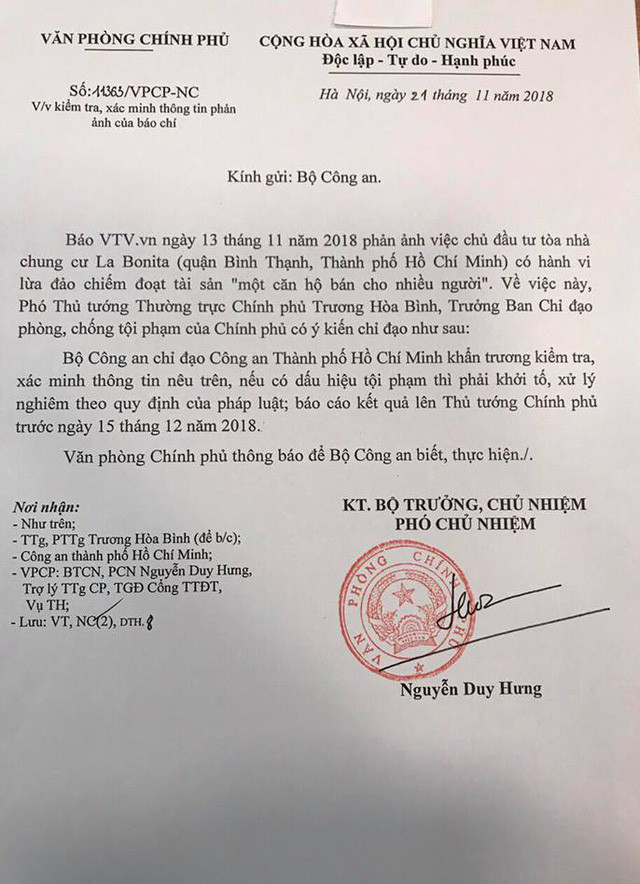 Xac minh tin chung cu La Bonita ban mot can ho cho nhieu nguoi