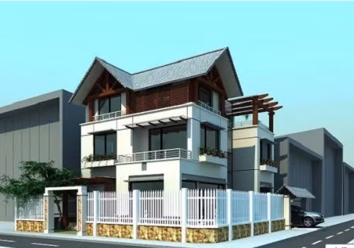 Điểm nổi bật của biệt thự 3 tầng này là thiết kế kết hợp với cửa, tường kính cường lực và hàng rào đẹp mắt. Ảnh: Thietkethicongnhadep.