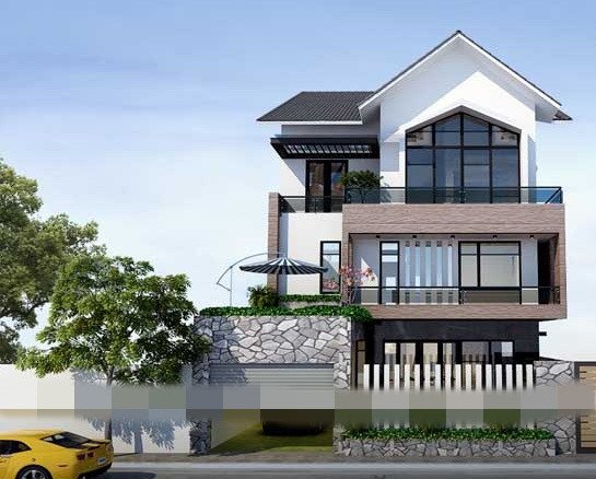 Gam màu trắng chủ đạo kết hợp hài hòa với nâu trầm giúp ngôi nhà trở nên sáng sủa và sang trọng. Ảnh: Savic.