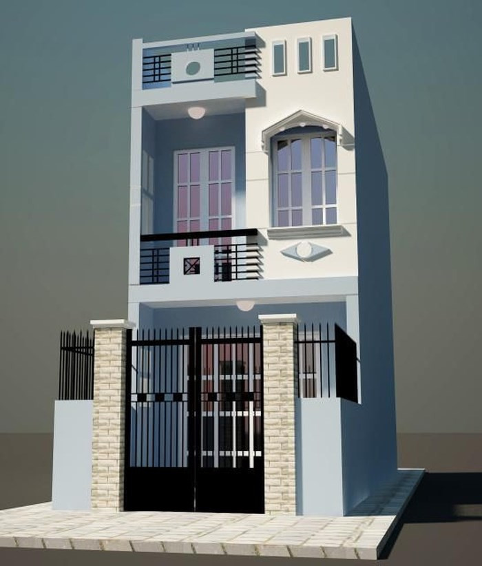  Nhà 2 tầng có mái tum giúp tăng thêm diện tích sử dụng.