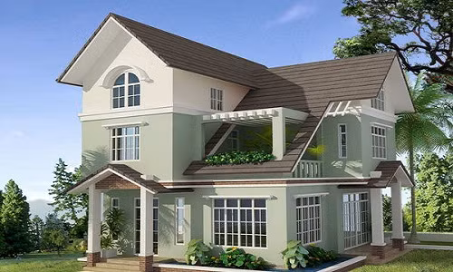 Nhà ống mái thái phù hợp với đặc thù sinh sống ở vùng nông thôn, ngoại thành mà chi phí xây dựng không quá cao.