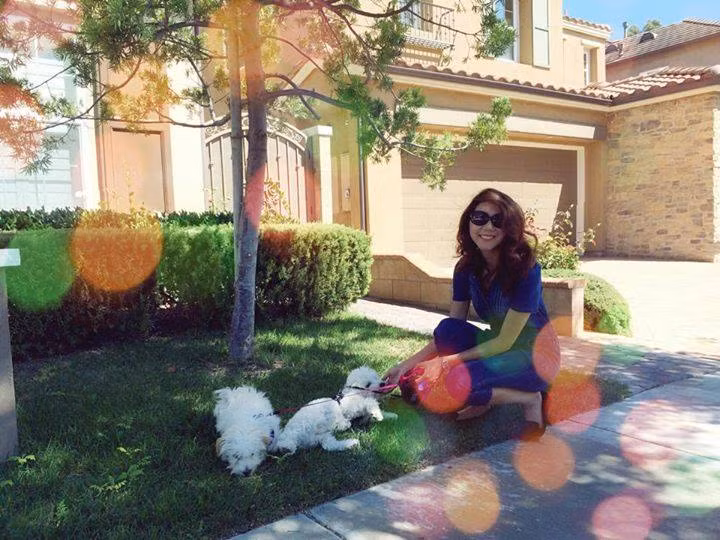 Phía trước nhà của người mẫu Ngọc Quyên là không gian thoáng đãng. Ảnh: FB Ngọc Quyên.