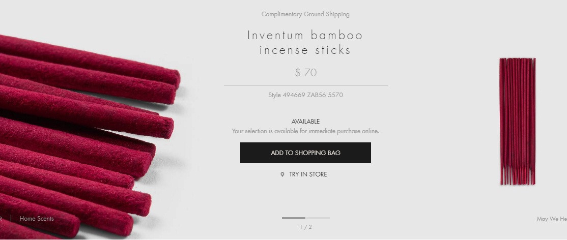 Một hộp hương Gucci gồm 25 que có giá 70 USD (tương đương 1,6 triệu đồng).