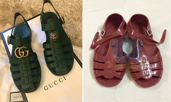 Trước hãng thời trang hàng hiệu Gucci cũng khiến không ít người bất ngờ khi tung ra thị trường mẫu sandal mới có thiết kế giống đến 99% mẫu dép rọ của Việt Nam.