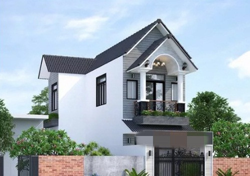 Bố cục tổng thể của mẫu nhà cân đối hài hòa, màu sắc tươi sáng thanh lịch. Ảnh: Thietkenhadepmoi.