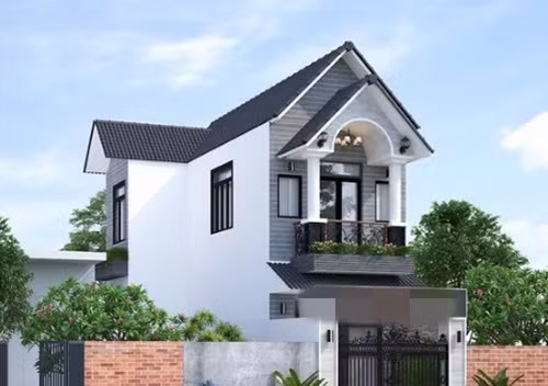 Bố cục tổng thể của mẫu nhà cân đối hài hòa, màu sắc tươi sáng thanh lịch. Ảnh: Thietkenhadepmoi.