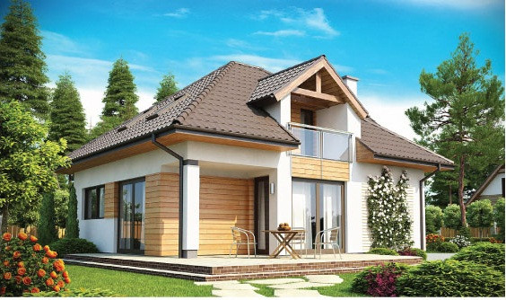 Điểm nổi bật của ngôi nhà nằm ở hệ thống mái kiểu cách, đan xen duyên dáng. Ảnh: Ytuongnhadep.