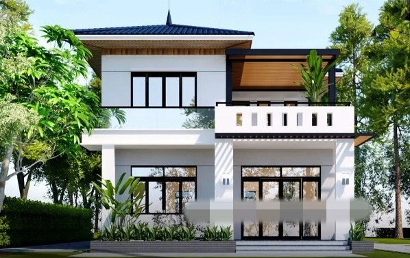 Phần mái ngói được lợp bằng khung thép hộp tạo sự vững chãi. Ảnh: Thietkethicongnhadep.