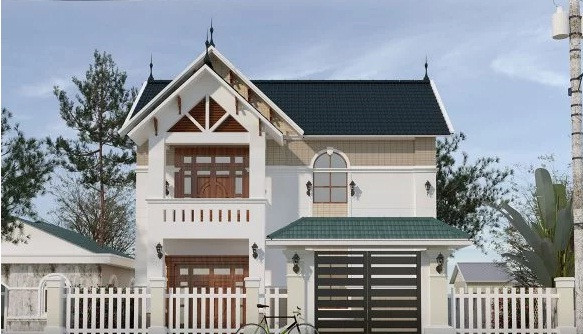 Tầng 1 được bố trí phòng khách, 1 phòng ngủ, khu vực phòng bếp và phòng ăn ở phía cuối nhà. Ảnh: Thietkethicongnhadep.