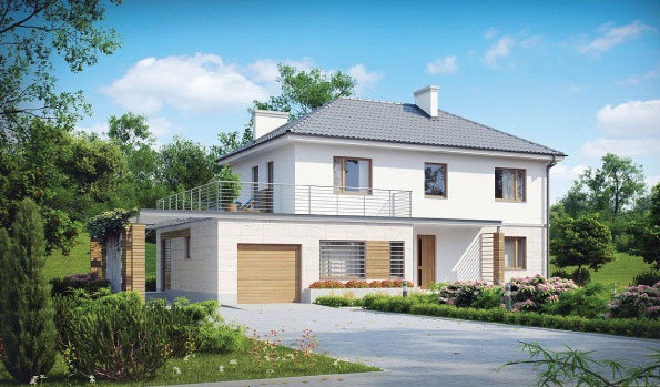 Bên cạnh đường nét đơn giản, khỏe khoắn, ngôi nhà còn gây ấn tượng với nhiều ô cửa sổ tầng 1 và 2 giúp lưu thông không khí. Ảnh: Ytuongnhadep.