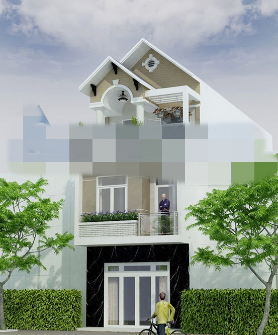 Với mặt tiền 5m, mẫu nhà phố 3 tầng bố trí khu vực để xe, phòng khách, bếp và phòng vệ sinh ở tầng trệt. Tầng 2 là không gian giải trí, thư giãn. Ảnh: Anthuanphuoc.