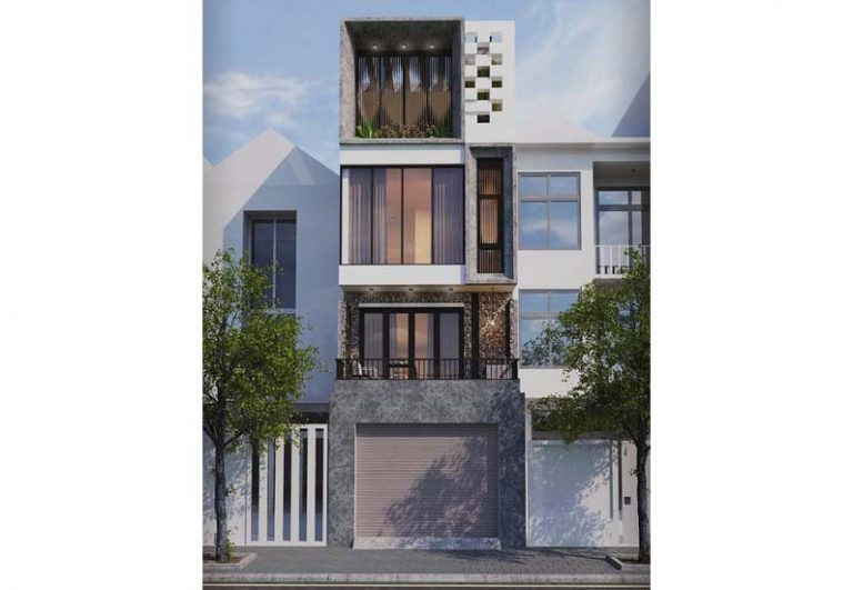 Nhà 3 tầng có gara để xe tiện lợi là xu hướng của xã hội hiện đại. Ảnh: Kientrucnhadep.