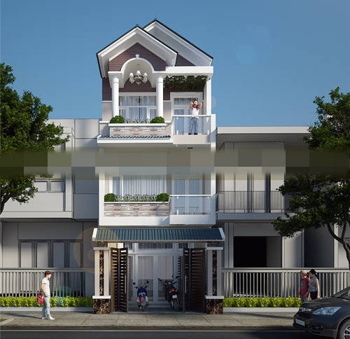  Nhà phố được thiết kế với độ cao cân đối, vừa phải. Tất cả các chất liệu, đường nét đều toát lên vẻ phóng khoáng, mới mẻ. Ảnh: Kienanvinh.