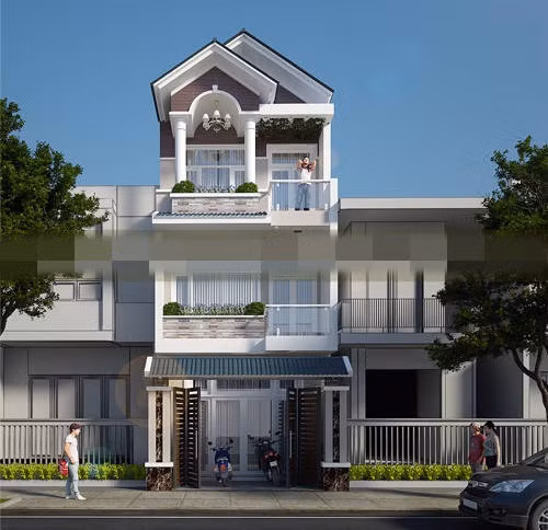  Nhà phố được thiết kế với độ cao cân đối, vừa phải. Tất cả các chất liệu, đường nét đều toát lên vẻ phóng khoáng, mới mẻ. Ảnh: Kienanvinh.