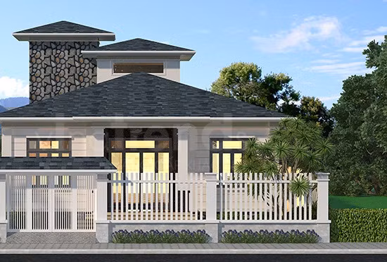 Nhà 1 tầng có sân vườn ngày càng được ưa chuộng ở vùng ngoại thành. Ảnh: Vinatrends.