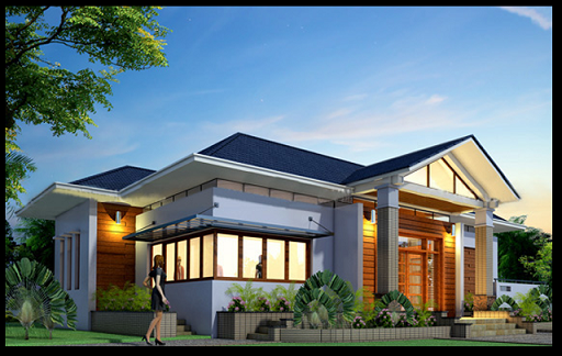 Biệt thự vườn 1 tầng là lựa chọn phù hợp với những hộ gia đình có khuôn viên đất rộng lớn. Ảnh: Xaydungtrangtrinoithat.