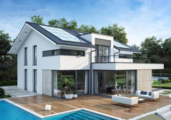 Nhà vườn 2 tầng nổi bật với gam màu trắng chủ đạo hòa quyện hài hòa với khuôn viên sân vườn tràn đầy sắc xanh. Ảnh: Nhadepktv.