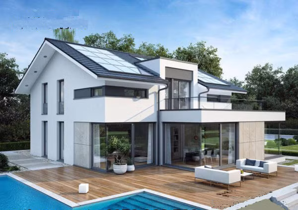 Nhà vườn 2 tầng nổi bật với gam màu trắng chủ đạo hòa quyện hài hòa với khuôn viên sân vườn tràn đầy sắc xanh. Ảnh: Nhadepktv.