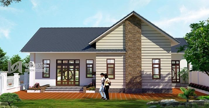 Lấy ý tưởng từ phong cách châu Âu kết hợp Á Đông, mẫu thiết kế phù hợp với những gia đình có khuôn viên đất rộng. Ảnh: Vinavic.