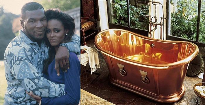 Mike Tyson đã từng kiếm được một núi tiền trong suốt sự nghiệp đỉnh cao của mình, nhưng vì chi tiêu quá đà mà anh đã bị phá sản vào năm 2003. Một trong số đó là một chiếc bồn tắm bằng vàng 24 carat mà anh mua tặng cho người vợ đầu tiên, Robin Givens, làm quà Giáng Sinh vào cuối những năm 1980.