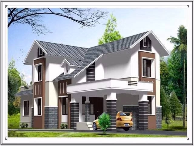 Ngôi nhà được thiết kế dưới dạng hình chữ L, phần khuyết làm sân phơi. Ảnh: Dinhcaocongnghe.