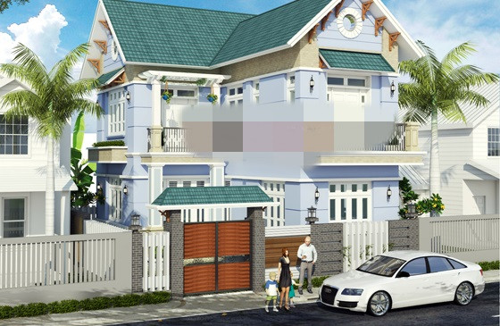 Mẫu biệt thự chữ L không quá lộng lẫy nhưng lại có vẻ đẹp thân thuộc và nhẹ nhàng. Ảnh: Angcovat.