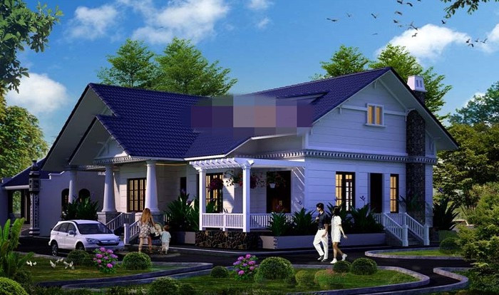 Kiến trúc ngoại thất đẹp kiểu đồng quê châu Âu mang tới sự yên bình. Ảnh: Angcovat.