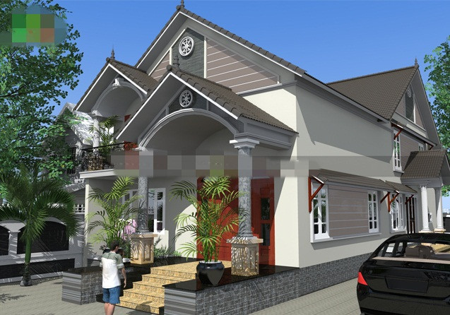  Biệt thự 1 tầng mái thái có gác lửng mang kiến trúc Á Đông hiện đại nhưng cũng đầy nét truyền thống của người Việt. Ảnh: Vinahouse.