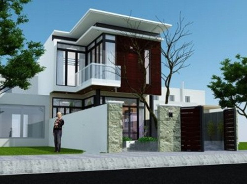 Thiết kế nhà 2 tầng mái thái đẹp diện tích 100m2 có kinh phí đầu tư dự kiến khoảng 900 triệu – 1 tỷ đồng. Ảnh: Kientrucsuvietnam.