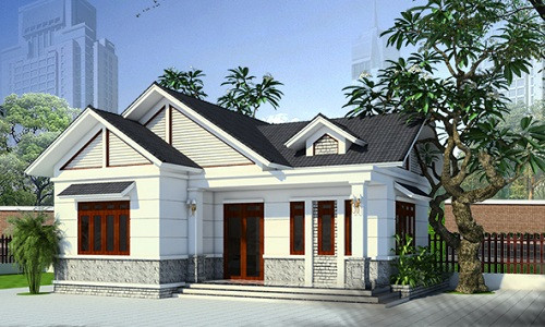 Ngôi nhà nổi bật với kiến trúc vuông vắn, khỏe khoắn. Ảnh: Thietkenhadepaau.