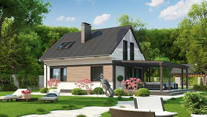 Ngôi nhà cấp 4 mái thái mang đậm tính lãng mạn với một không gian mở thoáng mát với sân vườn rộng rãi. Ảnh: Arcviet.