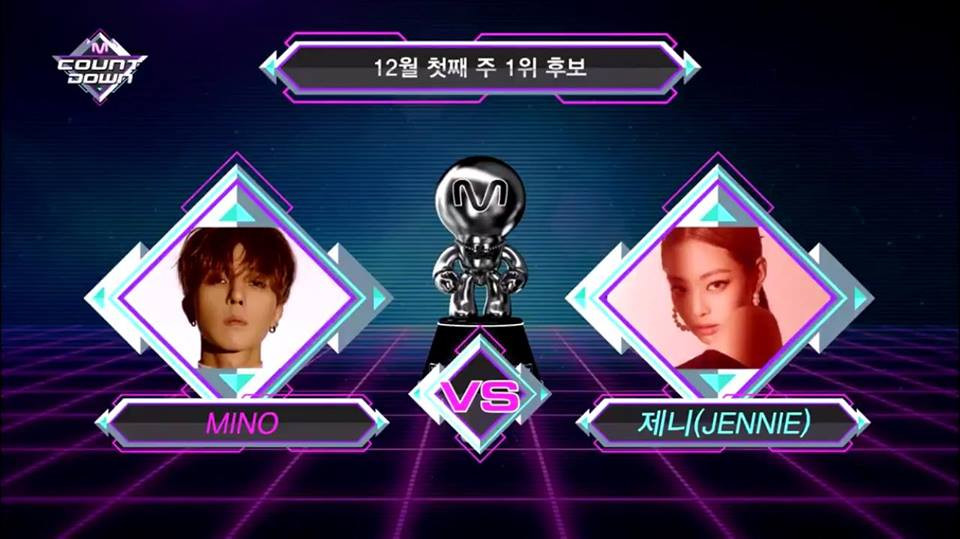 Winner Mino thắng chiếc cúp đầu tiên trước Black Pink Jennie trên sân khấu âm nhạc M! Countdown