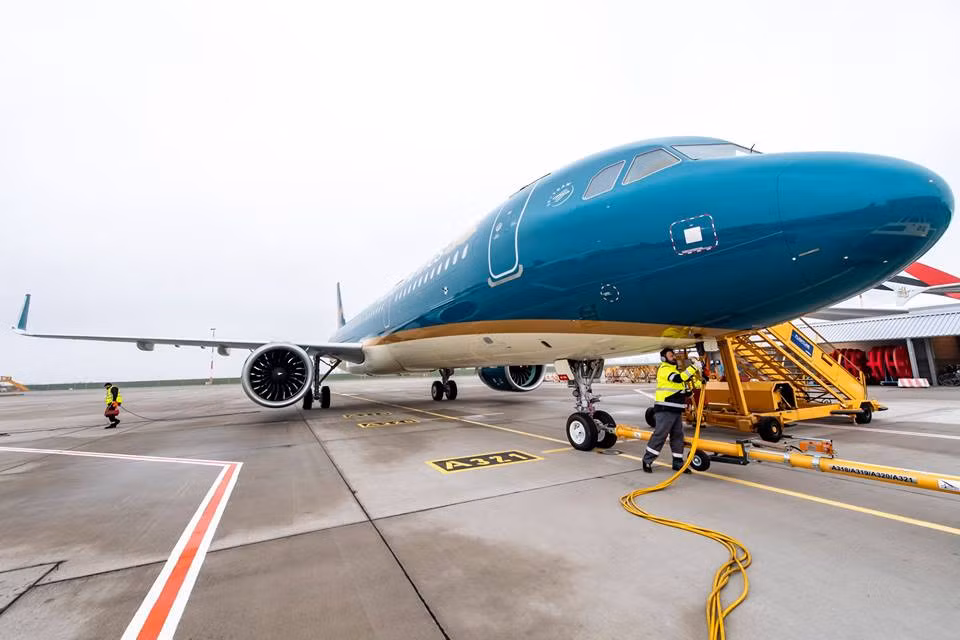 Phiên bản A321neo của Vietnam Airlines sắp nhận được trang bị động cơ Pratt and Whitney Pure Power thuộc nhóm hiện đại và tiết kiệm nhiên liệu nhất thế giới. Ảnh: Vietnam Airlines.