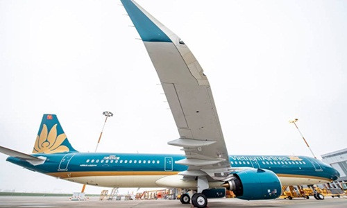Tháng 11 này, Vietnam Airlines đón chiếc máy bay đầu tiên trong loạt 20 chiếc Airbus A321neo dự kiến được hãng hàng không quốc gia nhận từ nay đến năm 2019. Ảnh: Vietnam Airlines.