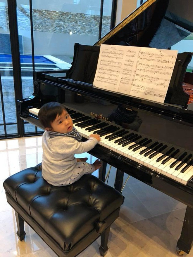 Ngay từ nhỏ, Đan Trường đã muốn con tiếp xúc với âm nhạc. Ảnh: Thegioitre.