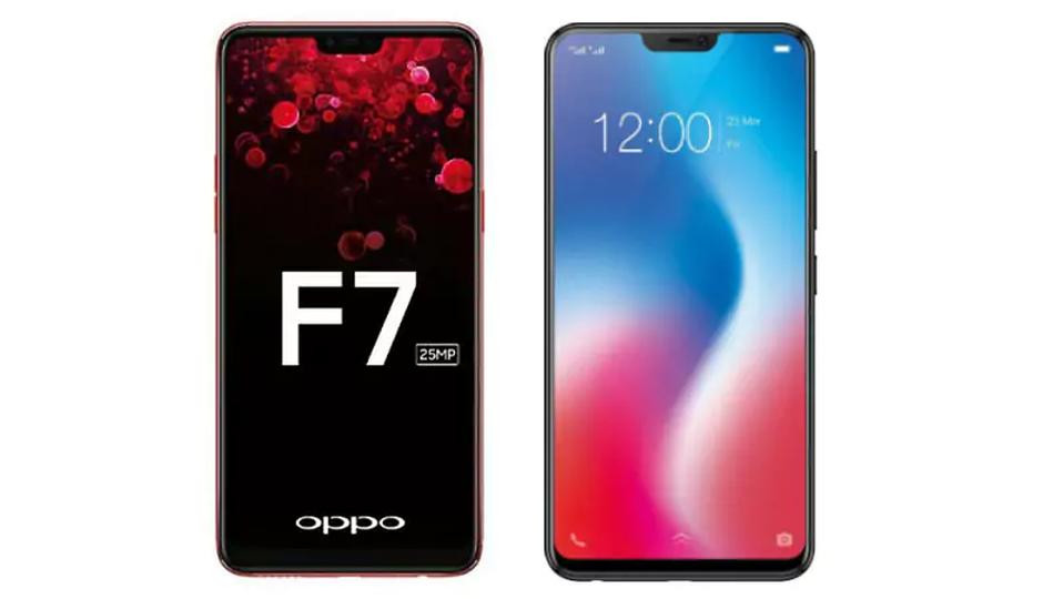 Oppo F7 (6,99 triệu đồng) được coi là lựa chọn sáng giá trong phân khúc tầm trung. So với Bphone 3, Oppo F7 có thiết kế mặt lưng bóng bẩy. Ảnh: Digit.