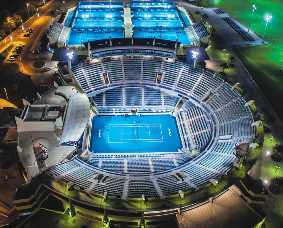 Sân vân động Zayed Sports City còn được trang bị hệ thống chiếu sáng thông minh giúp giảm tiêu hao năng lượng, các thiết bị điều hòa không khí tối tân giúp kiểm soát luồng không khí. Ảnh: Gulf News.