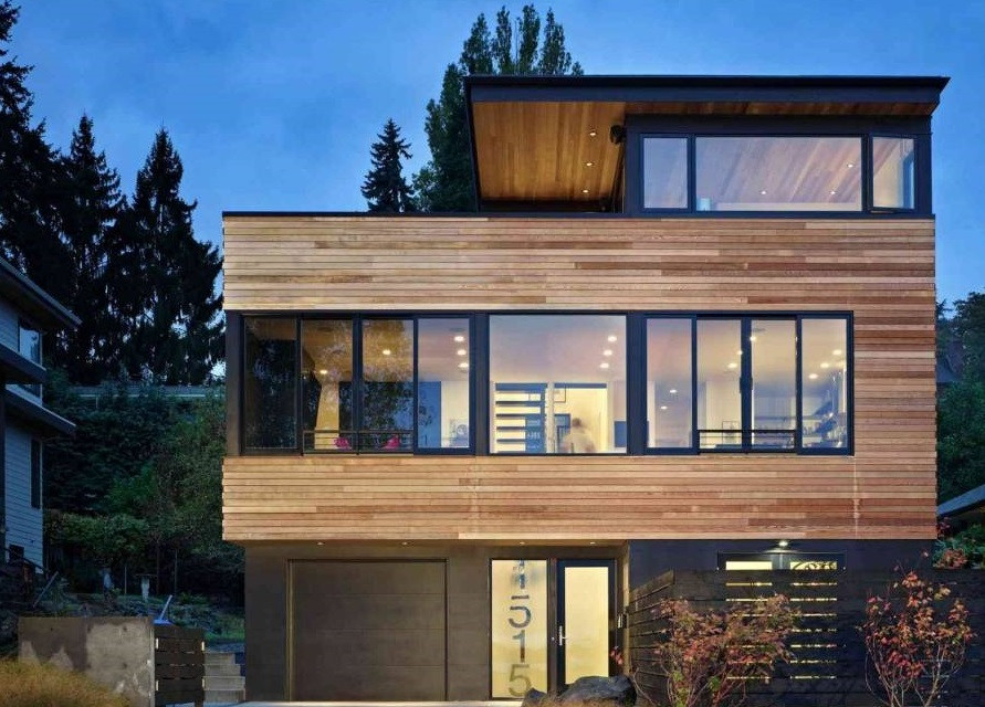 Biệt thự 2 tầng lạ mắt được hoàn thiện bằng gỗ. Ảnh: Kientrucadong.