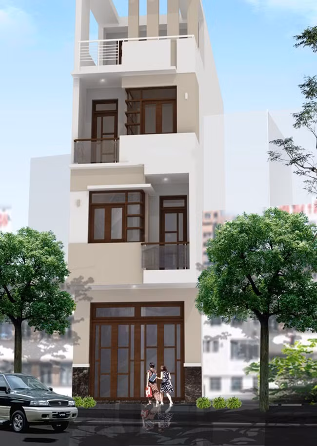 Nhà phố thoáng mát và rộng rãi với thiết kế cửa thông thoáng bao quanh. Ảnh: Arhome.