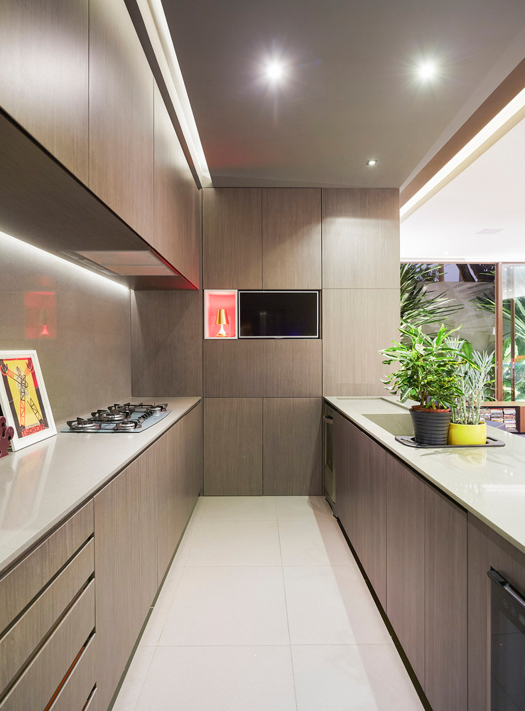 Khu vực bếp được thiết kế mở thoáng đãng.