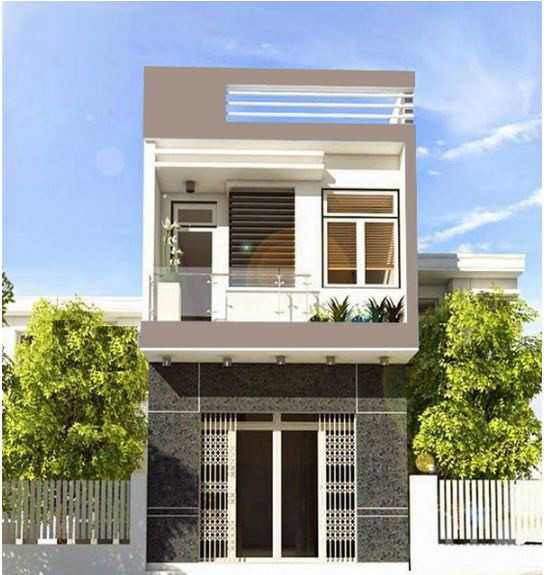  Mẫu nhà ống 2 tầng 5x12m đơn giản, hạn chế mọi chi tiết cầu kỳ. Chi phí xây dựng khoảng 600 triệu đồng. Ảnh: Nhadepktv.