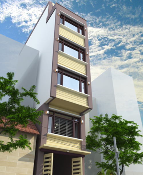 Mẫu thiết kế nhà phố có gác lửng tận dụng tối đa không gian. Mặt bằng tầng 1 được sử dụng để kinh doanh bán hàng. Ảnh: Thietkethicongnhadep.