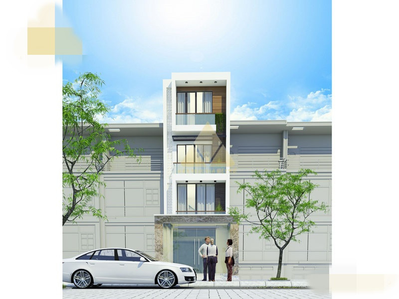 Vẻ đẹp hiện đại không nhấn vào chi tiết mà tập trung vào khối kiến trúc. Các mảng miếng nổi bật với những khối kiến trúc so le. Ảnh: Thietkenhaonline.