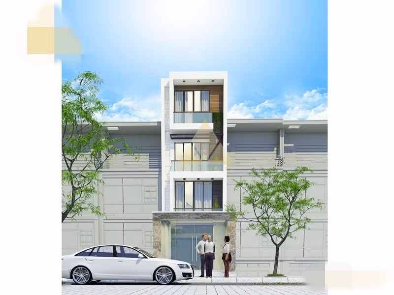 Vẻ đẹp hiện đại không nhấn vào chi tiết mà tập trung vào khối kiến trúc. Các mảng miếng nổi bật với những khối kiến trúc so le. Ảnh: Thietkenhaonline.